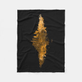 Couverture Polaire Aquarelle Skyline de Chicago en orange (Devant)