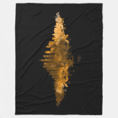 Couverture Polaire Aquarelle Skyline de Chicago en orange (Devant)