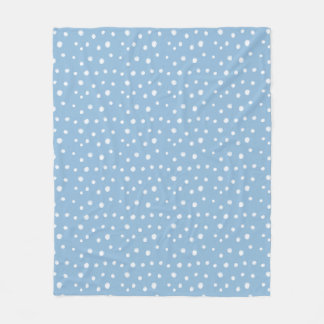 Couverture Polaire Aquarelle Snowflakes Motif bleu