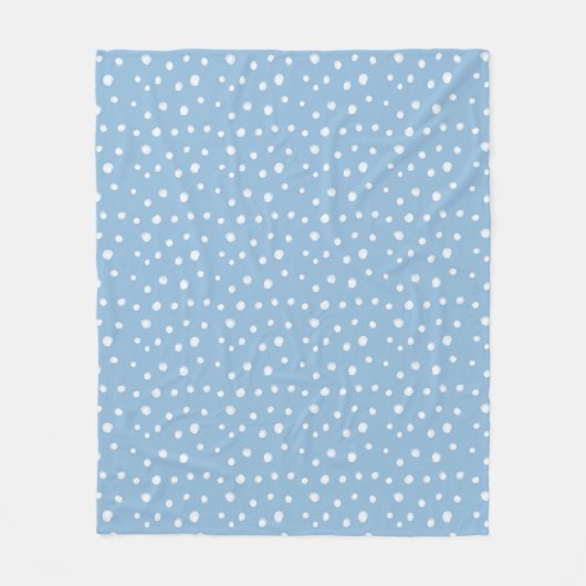 Couverture Polaire Aquarelle Snowflakes Motif bleu (Devant)