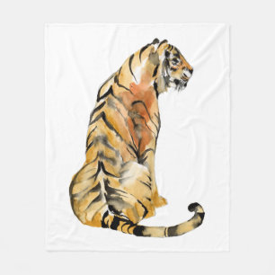 Couverture Polaire Aquarelle sur tigre