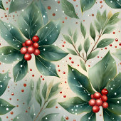 Couverture Polaire Aquarelle teintes muettes baies sèches Noël