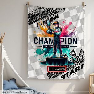 Couverture Polaire Aquarelle tendance Racing Sport Voiture Boy Blanke