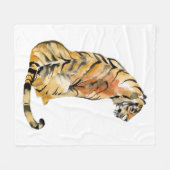 Couverture Polaire Aquarelle Tiger assis (Devant (Horizontal))