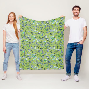 Couverture Polaire Aquarelle tombée feuilles 6