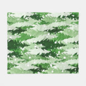 Couverture Polaire Aquarelle transparente motif avec pins verts  (Devant (Horizontal))