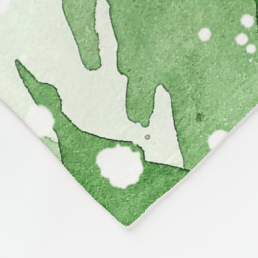 Couverture Polaire Aquarelle transparente motif avec pins verts  (Coin)