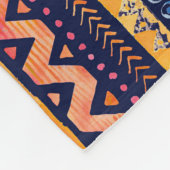 Couverture Polaire Aquarelle tribale ethnique Motif foncé (Coin)