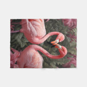 Couverture Polaire Aquarelle Tropical Rose Flamant rose Romance (Devant (Horizontal))