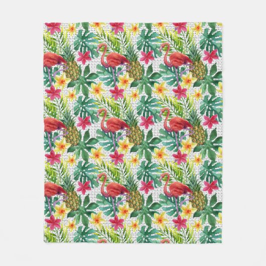 Couverture Polaire Aquarelle tropicale (Devant)