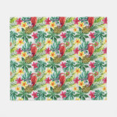 Couverture Polaire Aquarelle tropicale (Devant (Horizontal))