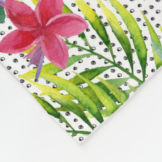 Couverture Polaire Aquarelle tropicale (Coin)