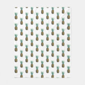 Couverture Polaire Aquarelle tropicale d'ananas (Devant)