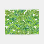 Couverture Polaire Aquarelle tropicale feuille design motif (Devant (Horizontal))