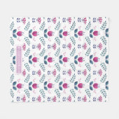Couverture Polaire Aquarelle Tulipe rose (Devant (Horizontal))