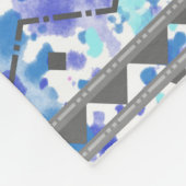Couverture Polaire Aquarelle turquoise et violette Gris Aztec Motif p (Coin)