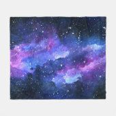 Couverture Polaire Aquarelle Universe de l'espace galaxique violet (Devant (Horizontal))