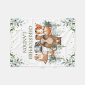 Couverture Polaire Aquarelle verte Forêt forestière Boy Nursery (Devant (Horizontal))