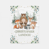 Couverture Polaire Aquarelle verte Forêt forestière Boy Nursery (Devant)