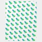 Couverture Polaire Aquarelle verte Pins de la forêt (Devant)