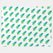 Couverture Polaire Aquarelle verte Pins de la forêt (Devant (Horizontal))