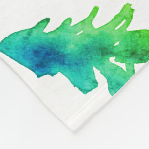 Couverture Polaire Aquarelle verte Pins de la forêt