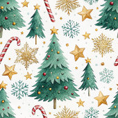 Couverture Polaire Aquarelle verte rouge moderne arbres de Noël fleur