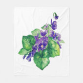 Couverture Polaire Aquarelle violet violet Fleur sauvage Art (Devant)