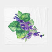 Couverture Polaire Aquarelle violet violet Fleur sauvage Art (Devant (Horizontal))