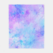 Couverture Polaire Aquarelle violette et turquoise (Devant)