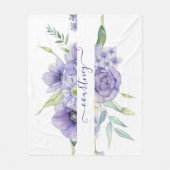 Couverture Polaire Aquarelle violette florale personnalisée (Devant)