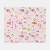 Couverture Polaire Aquarelle Whimsical Fées & Fleurs rose (Devant (Horizontal))