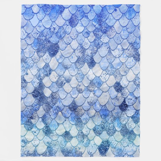 Couverture Polaire Aquarelle Wonky Ocean Blue Parties scintillant sir (Devant)