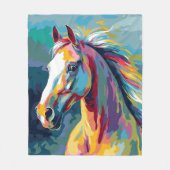 Couverture Polaire Aquarelles Illustration de la tête de cheval (Devant)
