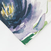 Couverture Polaire Aquarelles violet bleu & fleurs jaunes motif (Coin)