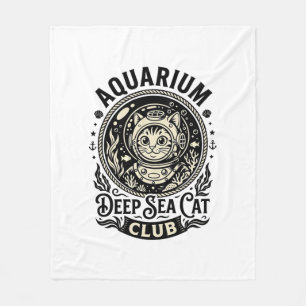 Couverture Polaire Aquarium Chat de mer profond Graphique de chat drô
