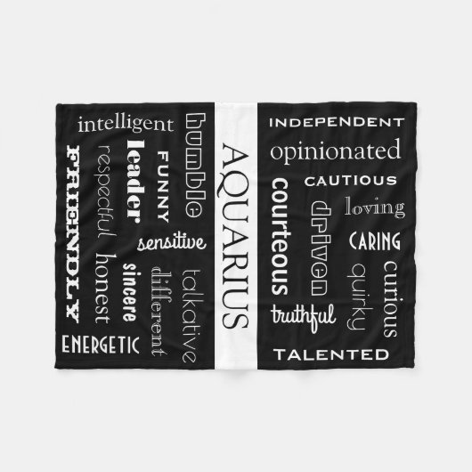 Couverture Polaire Aquarius Astrological (Devant (Horizontal))