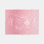 Couverture Polaire Aquarius Zodiac Star Nom Birthdate Pink Baby (Devant (Horizontal))
