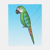 Couverture Polaire Ara militaire perroquet oiseau de bande dessinée (Devant)