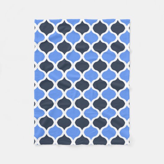 Couverture Polaire Arabesque mauresque (Cornflower et noir) (Devant)