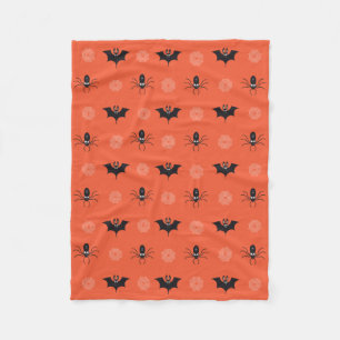 Couverture Polaire Araignée d'Halloween, chauve-souris et motif de co