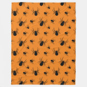 Couverture Polaire Araignées Halloween motif noir et orange (Devant)