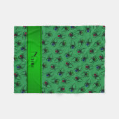 Couverture Polaire Araignées vertes nommées personnalisées (Devant (Horizontal))