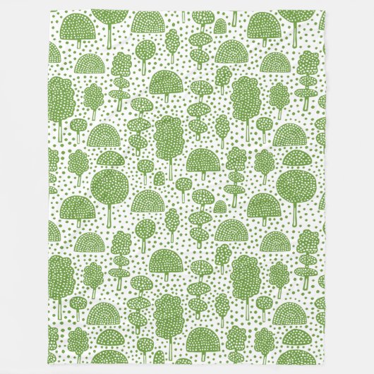 Couverture Polaire Arboretum 230715 - Avocado Green on White (Devant)