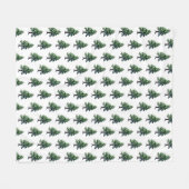 Couverture Polaire Arbre à pin avec peinture à l'aquarelle de neige (Devant (Horizontal))