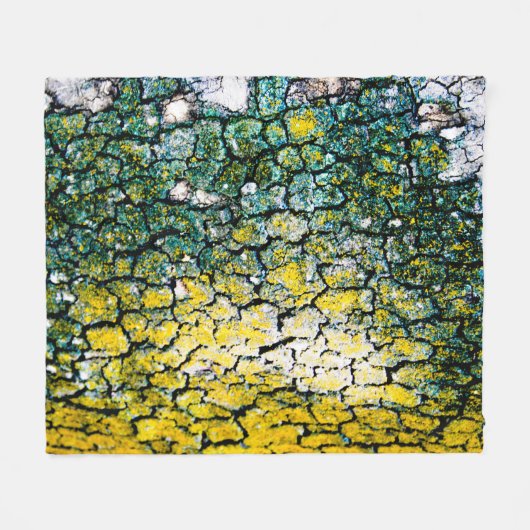 Couverture Polaire Arbre Abstrait vert et jaune (Devant (Horizontal))