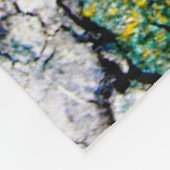 Couverture Polaire Arbre Abstrait vert et jaune (Coin)