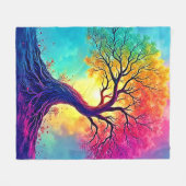 Couverture Polaire Arbre Arc-en-Ciel : Racines de l'Espoir Infini Art (Devant (Horizontal))