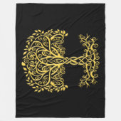 Couverture Polaire Arbre Celtique Jaune (Devant)