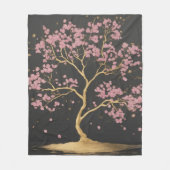 Couverture Polaire Arbre cerise en fleurs (Devant)